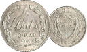 1819, 1 Batzen Waadt, 2.57g schwer, Silber, unzirkulierte Erhaltung.