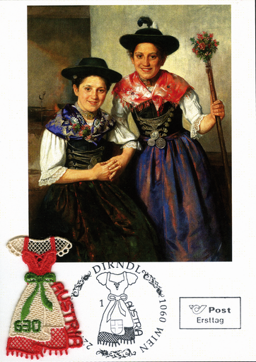 [2910.2016.03] Stickerei-Briefmarke Dirndl