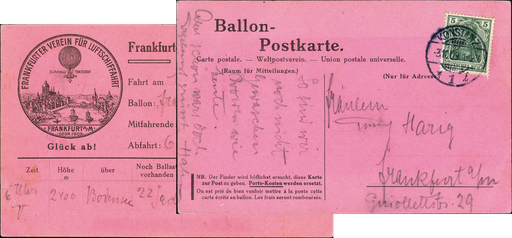 [7362.1909.04] 1909, Ballon "Frankfurt" Weitfahrt am 1. Oktober