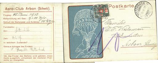 [7362.1913.01] 1913, Ballon "Arbonia", Start: 15.Juni in Arbon