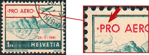 [7370.35.03] 1 Fr. Vierwaldstättersee, "Aufdruck stark nach links verschoben"