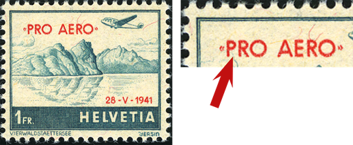 [7370.35.10] 1 Fr. Vierwaldstättersee, "Roter Aufdruck stark verschoben"