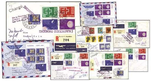 [7371.1963.02] 1963-1965, Flugbelege-Spezialkollektion "Return to writer"