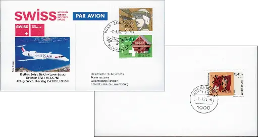 [7371.2002.04] 2002, Swiss Erstflug Zürich-Luxembourg