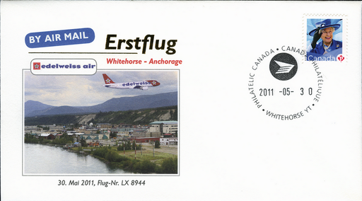 [7371.2011.08] 2011, Erstflug Edelweiss Airlines Whitehorse - Anchorage