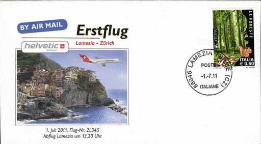 [7371.2011.17] 2011, Erstflug Helvetic Airlines Lamezia Terme - Zürich