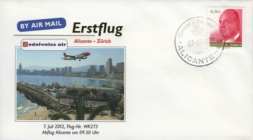 [7371.2012.18] 2012, Erstflug Edelweiss Airlines Alicante-Zürich
