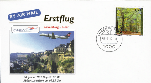 [7371.2012.03] 2012, Erstflug Darwin Airlines Luxemburg - Genf
