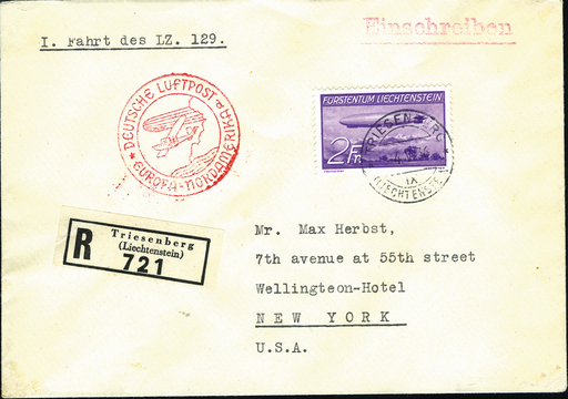 [7372.230.04] 1936, 1. Nordamerika-Fahrt ab Liechtenstein