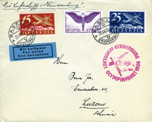 [7372.242.03] 1936, Olympia-Fahrt Hindenburg, Abwurf Berlin