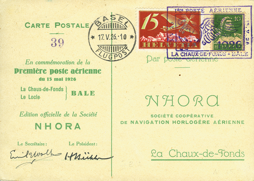 [7373.26.20] 1926, La Chaux-de-Fonds - Basel