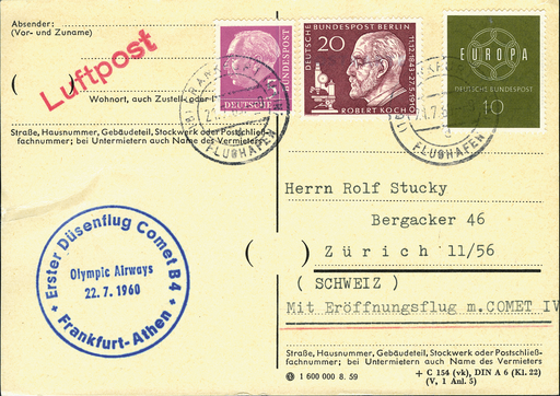 [7373.60.56] 1960, Athen - Zürich