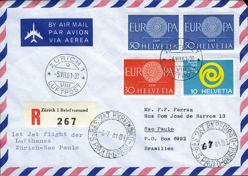 [7373.61.35] 1961, Zürich - Sao Paulo