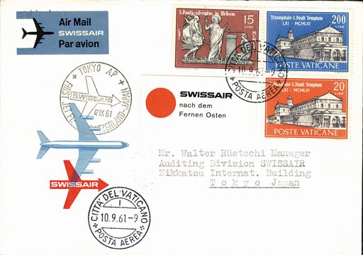 [7373.61.42] 1961, Zürich - Tokio ab Vatikan