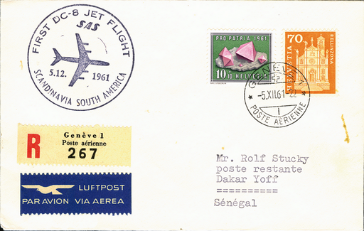 [7373.61.46] 1961, Genf - Dakar ab Liechtenstein