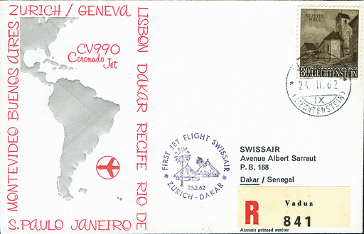 [7373.62.08] 1962, Genf - Dakar ab Liechtenstein