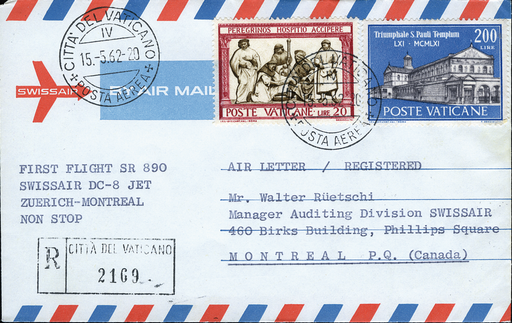 [7373.62.21] 1962, Zürich - Montreal ab Vatikan