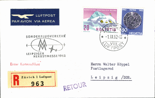 [7373.62.32] 1962, Zürich - Leipzig