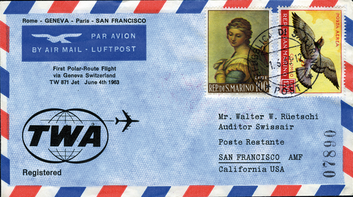 [7373.63.19] 1963, Rom - San Francisco ab San Marino