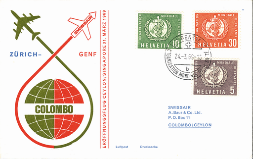 [7373.69.01] 1969, Genf - Colombo ab OMS