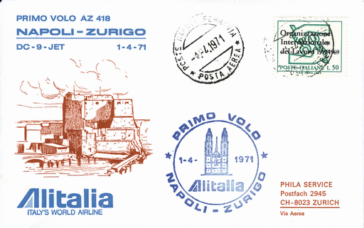 [7373.71.08] 1971, Neapel - Zürich ab UNO