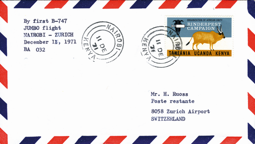 [7373.71.20] 1971, Nairobi - Zürich