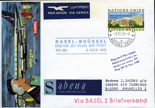 [7373.72.10] 1972, Basel - Brüssel ab UNO Genf