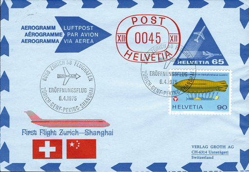 [7373.75.35] 1975, Zürich - Shanghai,