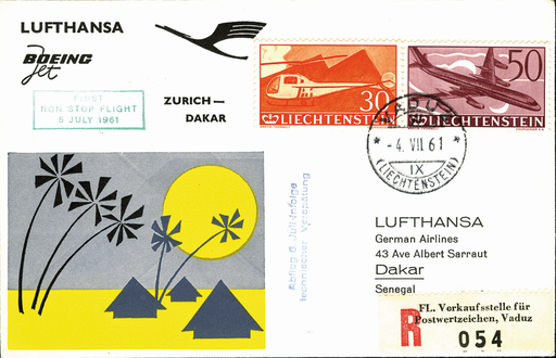 [7373.61.32] 1961, Zürich - Dakar ab Liechtenstein