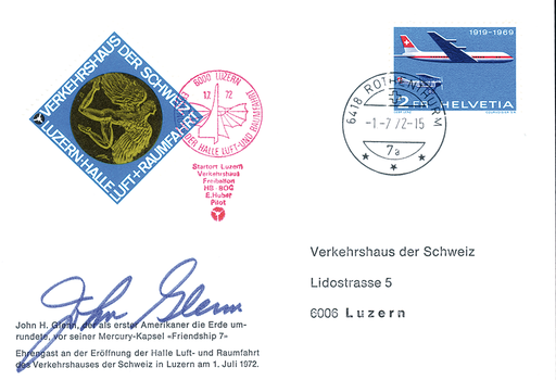 [7374.72.08] 1972, Ballonaufstieg anlässlich der Eröffnung der Halle Luft- und Raumfahrt im Verkehrshaus Luzern