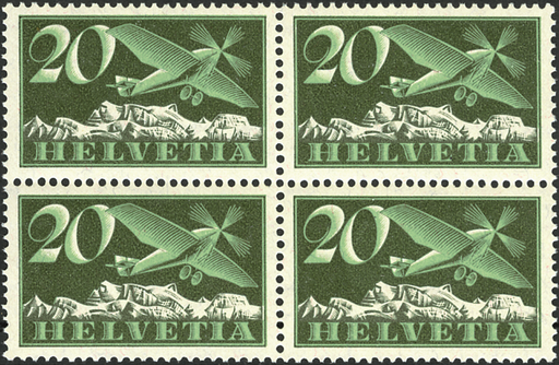 [7375.4.02] 20 Rp. Flugzeug, grün-blaugrün