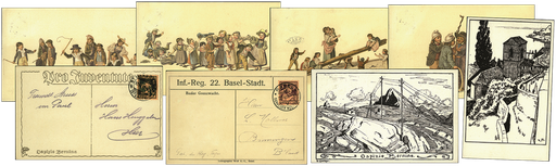 [7390.4.12] 1916, Hochwertige Sammlung mit Juventute Trachten-Frankaturen