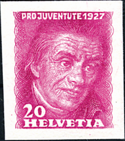 [7390.43.04] 20(+5) Rp. Heinrich Pestalozzi, Farbprobe auf Karton