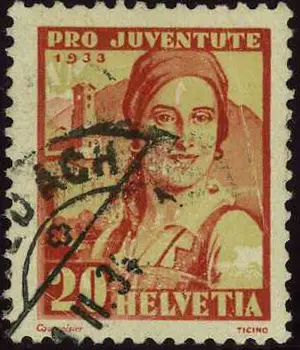 [7390.67.03] 20(+5) Rp. Tessinerin, "Kopfstehender gelber Unterdruck"