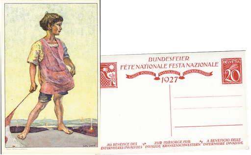 [7404.45.05] 1927, 20 Rp. Knabe mit Fahne