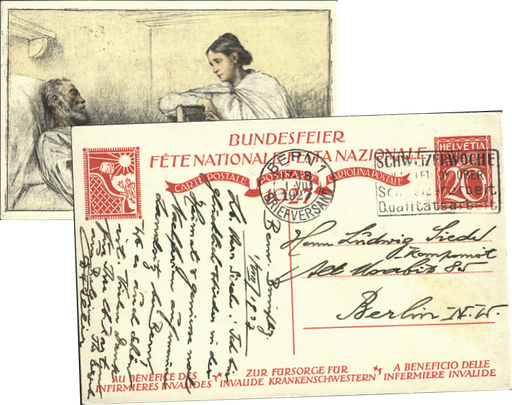 [7404.46.06] 1927, 20 Rp. Krankenschwester am Bett