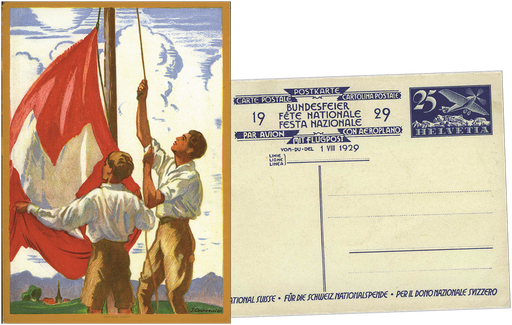 [7404.58.01] 1929, 25 Rp. Fahnenaufzug