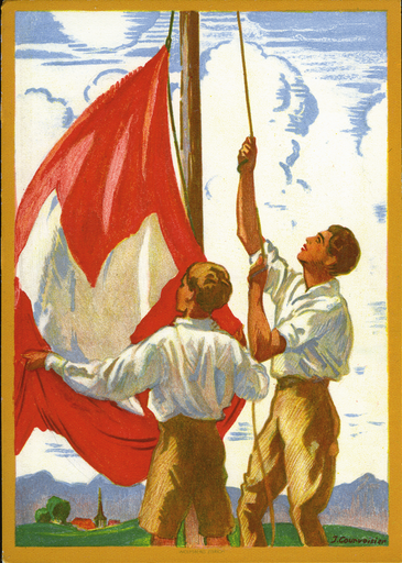 [7404.60.01] 1929, 40 Rp. Fahnenaufzug