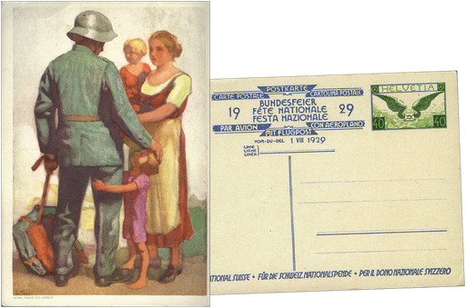 [7404.61.01] 1929, 40 Rp. Wehrmann mit Familie