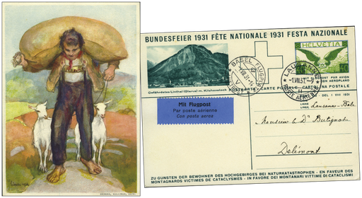 [7404.73.03] 1931, 40 Rp. Senn mit Ziegen