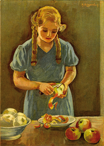 [7404.78.02] 1934, 10 Rp. Mädchen schält Apfel
