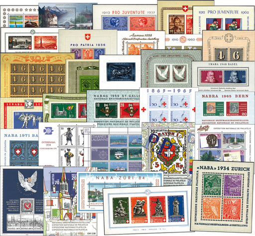 [7410.1934.01] 1934-2000, Schweiz Blockausgaben komplett