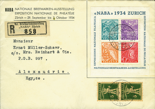 [7411.1.19] 1934, Nationale Briefmarkenausstellung in Zürich (NABA)