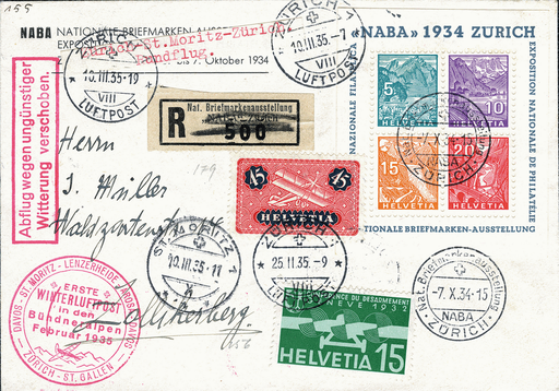[7411.1.21] 1934, Nationale Briefmarkenausstellung in Zürich (NABA)