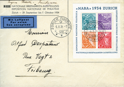 [7411.1.20] 1934, Nationale Briefmarkenausstellung in Zürich (NABA)