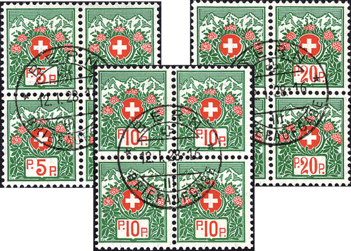 [7568.11.07] 1927, Schweizer Wappen und Alpenrosen
