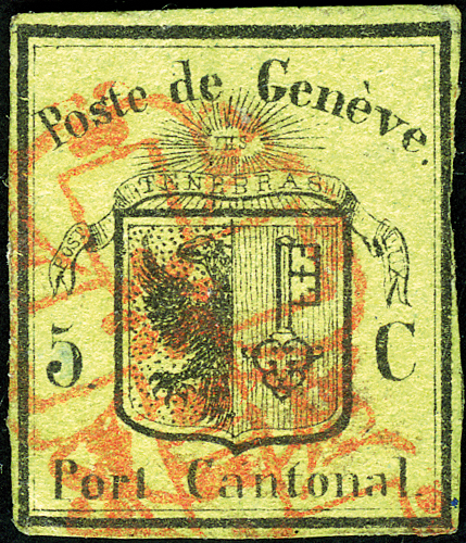 [7016.5.43] 1845, Kleiner Adler, leuchtend rote Genfer-Rosette