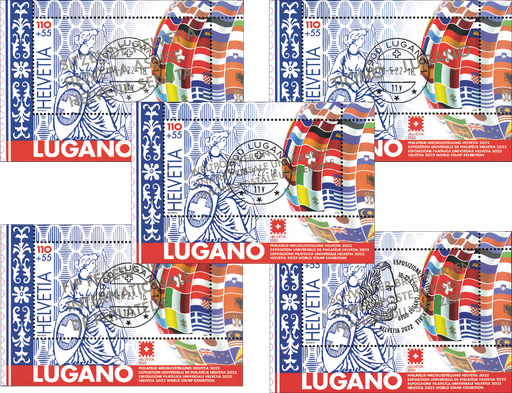 [7410.130.05] 2022, Weltausstellung HELVETIA 2022 Lugano, Komplett-Set mit Vollstempel