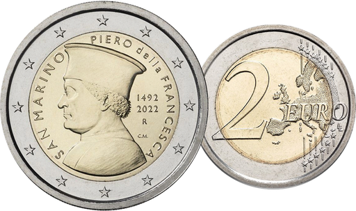 [7983.2022.04] 2022, 2 Euro Sondermünze &quot;Piero Della Francesca&quot;, San Marino