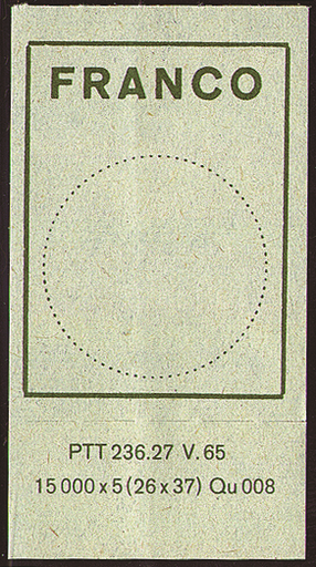 [7570.6.04] 1962, Blockschrift, einfache Linienfassung, grün, mit Anhänger